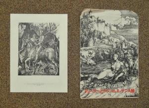 デューラーとドイツ・ルネッサンス展(1972) ; 作品の額絵5枚(騎士と死と悪魔ほか)／